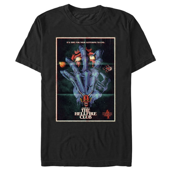Netflix Men's Stranger Things Retro Hellfire Club Poster Graphic T-Shirt