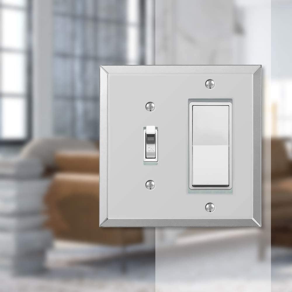 Amerelle 66TR Moderne Wallplate 1 Toggle / 1 Rocker Acrylic Clear 1-Pack