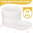 thumbnail image 3 of Estbridg 4 Inch Round Dessert Paper Starch Plates White Dessert Paper Tray Disposable Uncoated Cake Plates Small Dessert Appetizers Containers for Birthday Wedding Party Picnic 100 Pack, 3 of 7