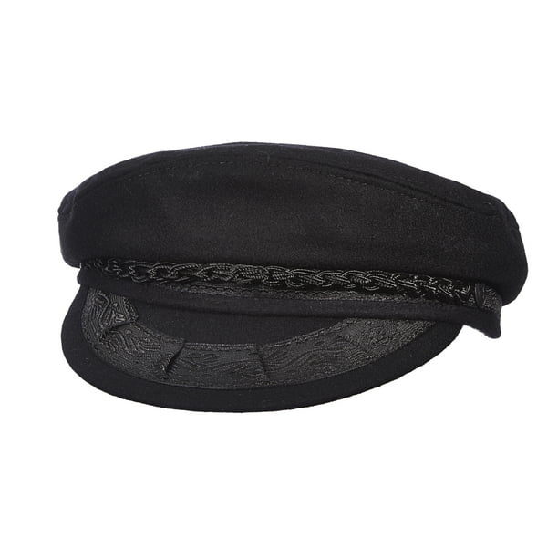 Aegean Apparel Size 7 1/8 Mens Greek Wool Fishermans Hat, Black