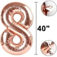 thumbnail image 2 of Rose Gold Number 8 Balloon Foil Mylar Number 8th Birthday 40 Inch Big Giant Helium Number for 18 28 Birthday Decor,Boys Girl Party Supplies & 80 Anniversary Events, 2 of 17
