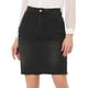 thumbnail image 1 of INSPIRE CHIC Falda Vaquera Midi Básica Desgastada De Cintura Alta Con Dobladillo Rasgado Y Lavado Para Mujer Negro XS, 1 of 5