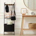 thumbnail image 7 of 4 Tier Blanket Ladder Shelf with Storage Basket Wall-Leaning Blanket Holder Rack, 7 of 7