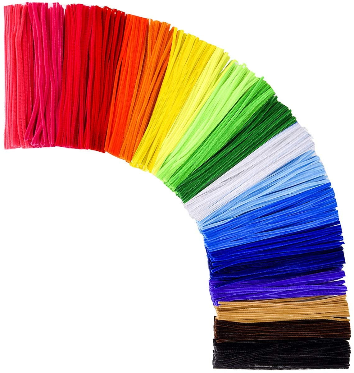 100 Pcs Random Colors Pipe Cleaners Chenille Stem 6 mm x 12 Inch for DIY Art Creative Crafts Decorations