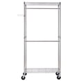 thumbnail image 5 of Zimtown Portable Closet System Heavy Duty Garment Rack Rolling Clothing Rack with Double Hanging Clothes Rod & Adjustable Shelves Organizer Silver, 5 of 14