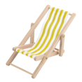 thumbnail image 1 of Accessoires pour maison de poupée, mini meubles, chaise de plage pliable pour poupée à l'échelle 1/12 (rayure jaune), 1 of 4