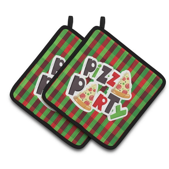 Caroline's Treasures Pizza Party Pair of Pot Holders