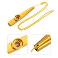 thumbnail image 4 of Uxcell Gold Kazoo Musical Instrument Aluminum Alloy with Flute Diaphragm Lanyards 2 Sets, 4 of 7