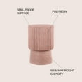 thumbnail image 3 of Louisa 19" Modern Art Deco Tambour Accent Table , Pink Terrazzo Finish, 3 of 9