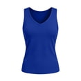 thumbnail image 4 of SYMOID Womens V-Neck Sleeveless Tank Top Casual Basic Layering Cami Soft Stretchy Breathable Slim Fit Blue S-XXL,Size L, 4 of 9