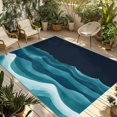 thumbnail image 2 of Outdoor Rug 3x5ft Water Ripple Large Area Rug Green Blue Indoor Outdoor Carpet Outdoor Rugs Mats for Patio Camping,RV,Front Door, Outside Decor, 2 of 9