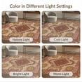 thumbnail image 7 of ODIKA 5'x7' Washable Area Rug Pink Circle Cottagecore Deep Beige Embellished Velvet Boho Retro for Small Living Room, Bedroom, Easy Care, Non-Shedding, Pet Friendly, 7 of 7