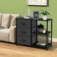 thumbnail image 3 of ACCVER 3-Drawer Fabric Dresser with Shelves, Closet and Chest for Bedroom, Clothes Storage Organizer, for Living Room, Apartment, Dark Grey, 3 of 7
