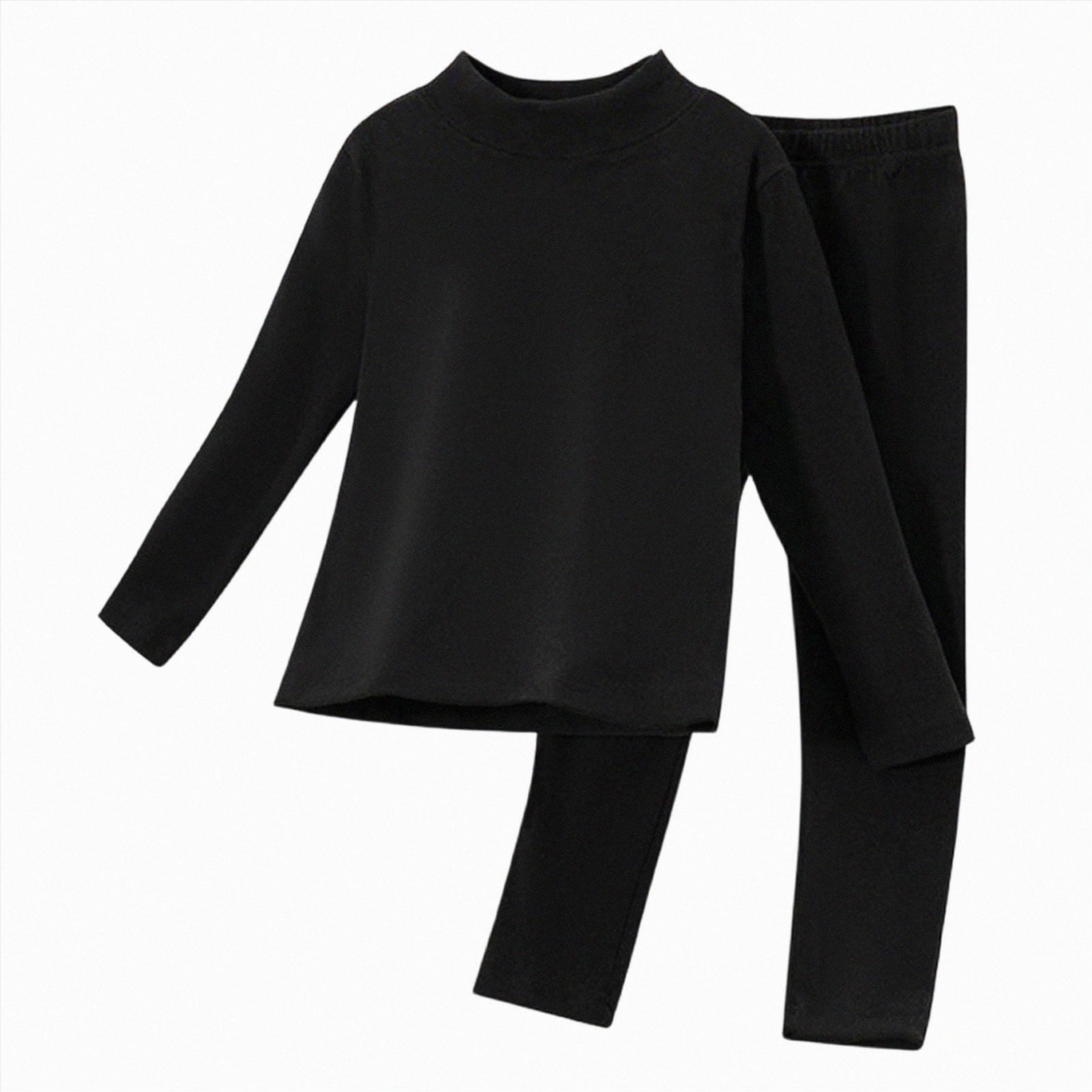Winter 2 Sets Thermal Underwear For Boys Girls Long Warm Fleece Lined Athletic Base Layer Tops Legging Pant Set Tracksuit Sweatsuits Set Back-To-School Outfit Set 7-8 Years