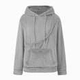 thumbnail image 4 of NOLDARES Womens Dog Pouch Hoodie with Kangaroo Pocket Oversized Pet Carrier Sweatshirts Animal Holder Long Sleeve Pullover,Grey,S, 4 of 5