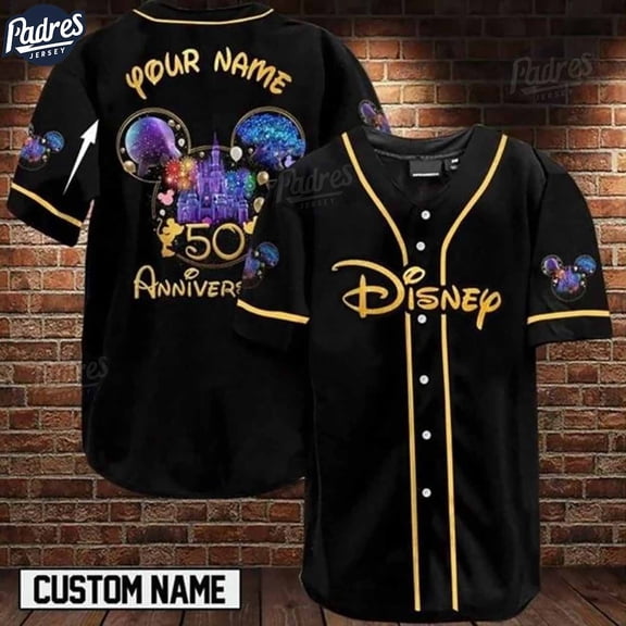 Custom 50th Anniversary Disney Baseball Jersey Style