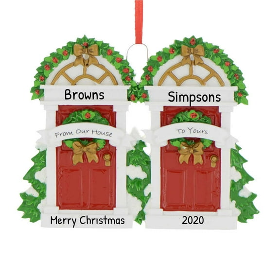 Personalized Neighbor Christmas Ornament - Friendship Ornament 2024, Neighbors by Chance Friends by Choice, Best Neighbor Ever Gifts - Our Door to Yours - Free Customization
