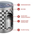 thumbnail image 4 of 12oz Tumblers Black White Small Checkered Pattern Vacuum Insulated Stainless Steel Travel Tumbler Cups Mug with Lid and Straw for Beer,Coffee,Beverages with Cleaning Brush for Cold & Hot Drinks, 4 of 5