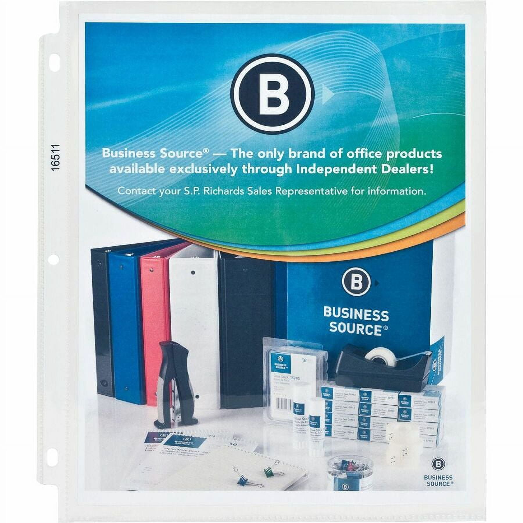 Business Source Top-loading Poly Sheet Protectors - For Letter 8 1/2" X 11" Sheet - 3 X Holes - Ring Binder - Top Loading - Rectangular - Clear - Polypropylene - 250 / Carton