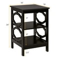 thumbnail image 3 of Costway 3-tier Nightstand Sofa Side End Accent Table Storage Display Shelf Espresso, 3 of 10