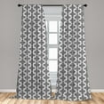 thumbnail image 5 of Ambesonne Irish Curtains, Old-Fashion Knot Motifs, Pair of 28"x84", Black White, 5 of 5