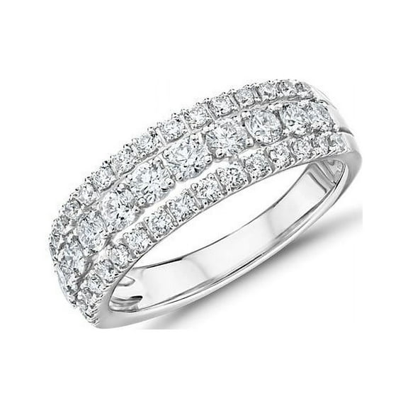 1.00 Carat Color F-G Round Shaped Natural Diamond Wonderful Eternity Band for her Solid 14K White Gold Size 7