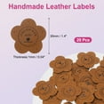 thumbnail image 2 of 20 Pcs Handmade Leather Labels, Flower Leather Handmade Tags with Hole Embossed Tag 35mm Dia Labels for Embellishment DIY Crafts Gloves Bags, Bright Brown, 2 of 7