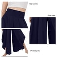 thumbnail image 2 of Pantalones Holgados Para Mujer, Pantalones Holgados Informales De Pierna Ancha, Cintura Elástica, Monocolor, Pantalones De Pierna Ancha, Pantalones De Ocio Para Correr, 2 of 5