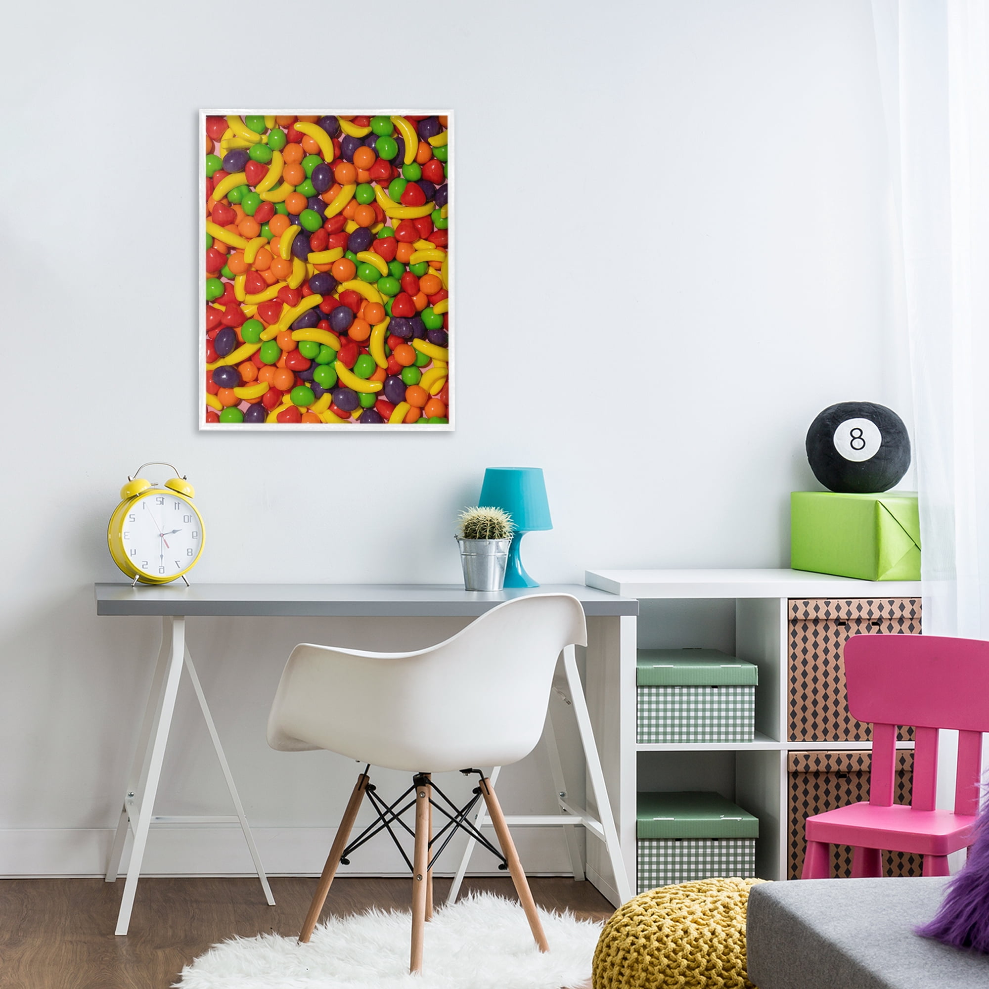 Stupell Industries Retro Assorted Fruit Candy White Framed Giclee Art, design by LISH Creative