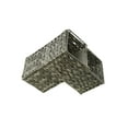 thumbnail image 4 of 14.5 in Plastic Wicker Storage Stair Basket with Handle (Grey), 4 of 6