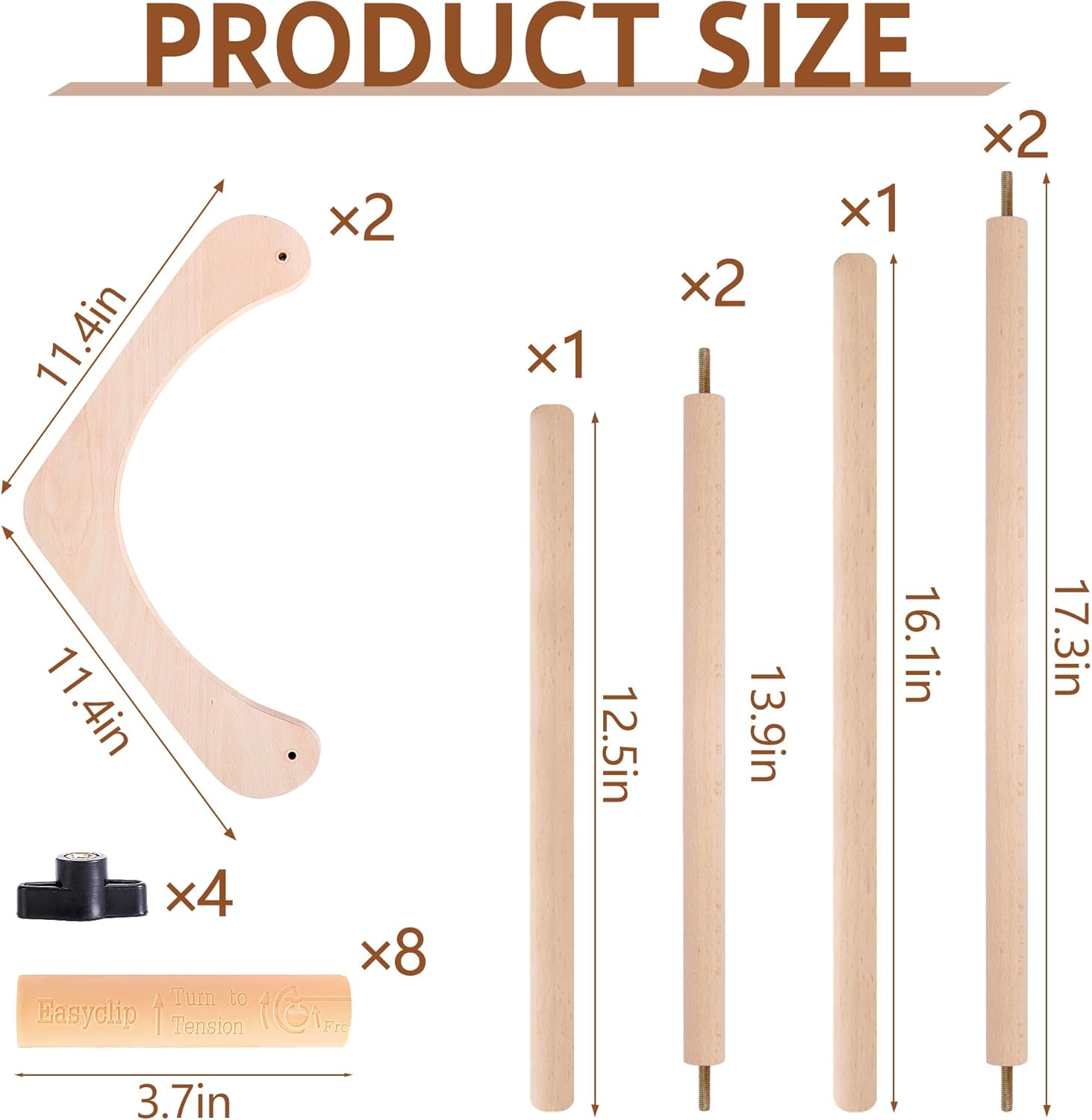 Ebaokuup Adjustable Embroidery Table Stand, Wood Embroidery Hoop Holder, Hands-Free Cross Stitch Scroll Frame Needlepoint Stand for Lap or Table Top Stitching Sewing Supplies Craft Tool