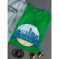 thumbnail image 3 of Skyline Badge Detroit City Women Kelly Green T-Shirt, Female Small, 3 of 4