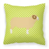 Carolines Treasures BB7806PW1414 Horned Dorset Sheep Green Fabric Decorative Pillow, 14 x 14 in.