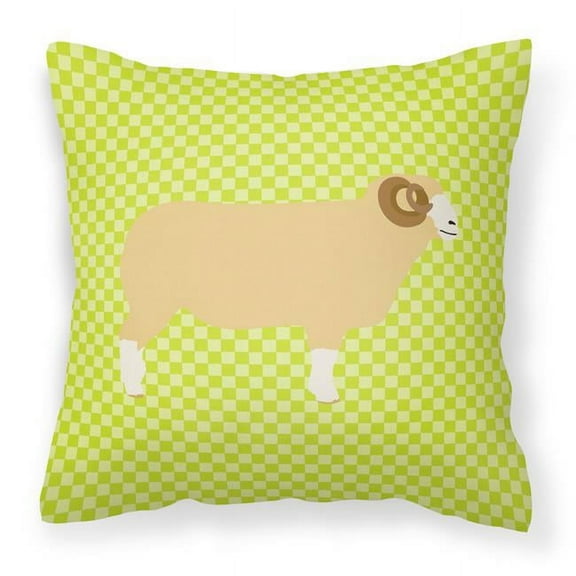 Carolines Treasures BB7806PW1414 Horned Dorset Sheep Green Fabric Decorative Pillow, 14 x 14 in.