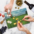 thumbnail image 5 of Asian Cutting Board, Old Wooden Bridge Between Rice Field with Sunlight at Khonburi Thailand, Decorative Tempered Glass Cutting and Serving Board, in 3 Sizes, by Ambesonne, 5 of 5