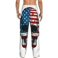 thumbnail image 2 of Bixox Men's American Flag Skull Patterned Pajama Pants with Pockets Lounge Clothes for Home, 2 of 5