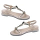thumbnail image 1 of Bohemian Style Sparkly Flat Sandals for Women – Durable Summer Footwear for Beach, Travel, and Holiday – Comfortable Low Heel Design for Casual, 1 of 3