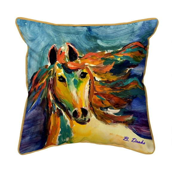 Betsy Drake HJ1173 18 x 18 in. Colorful Horse Indoor & Outdoor Pillow, Large