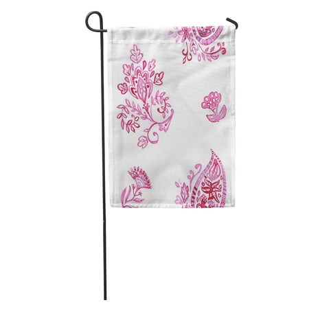 SIDONKU Watercolor Flower Pattern Colorful Navi Blue Whimsical Paisley Buta Lotus Garden Flag Decorative Flag House Banner 28x40 inch