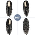 thumbnail image 4 of SUCS Long Ombre Blonde Wavy Wig for Women 26 Inch Middle Part Curly Wavy Wig Natural Looking Synthetic Heat Resistant Fiber Wig for Daily Party Use, 4 of 7