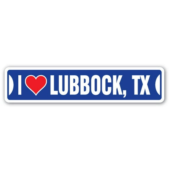 I LOVE LUBBOCK TEXAS Street Sign tx city state us wall road décor gift