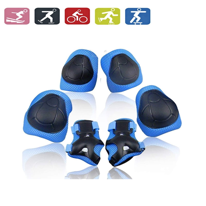Poseca 6PCS Kids Knee Pad Elbow Pads Wrist Guards Protective Gear For