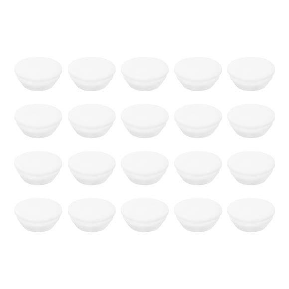 Paquete de 20 tapones ajustados, tapones de agujero de goma redondos suaves y flexibles para agujeros de 18mm (0.71 pulgadas), tapón de silicona impermeable, blanco