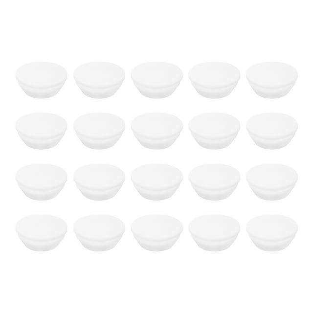 Paquete de 20 tapones ajustados, tapones de agujero de goma redondos suaves y flexibles para agujeros de 18mm (0.71 pulgadas), tapón de silicona impermeable, blanco