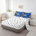 thumbnail image 6 of Feelyou Gaming Gamer Kids Twin Bedding Sets 7-Piece, Game Gamepad Controller Bedding Comforter Set, Blue Cartoon Style Reversible Sheet Sets, Super Cozy Room Decor, 6 of 9
