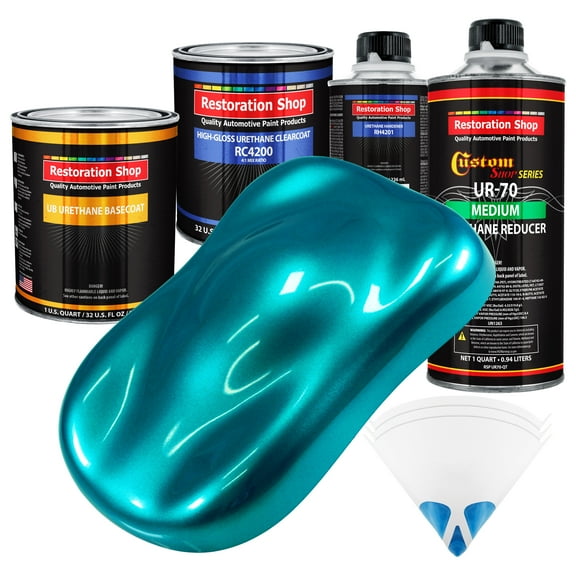 Teal Green Metallic Quart URETHANE BASECOAT CLEARCOAT Car Auto Body Paint Kit