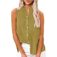 thumbnail image 6 of FDGIU Women's 2025 Summer Linen Shirts - Sleeveless Button Down Blouse, V-Neck Linen Tank Tops for Work/Casual, 6 of 6