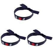 3 pcs  Japanese Headband Ninja Printing Headband Cotton Karate Headband Athletic Headband Chef Accessories
