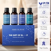 Majestic Pure, Restful Night Essential Oil Gift Set | 100% Pure & Natural Set for Soothing Nighttime and Self-Care Rituals | Lavender, Ylang Ylang, Cedarwood, Chamomile - Pack of 4