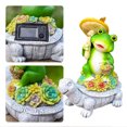 thumbnail image 2 of Estatua de Animal de flor Solar, adorno divertido de resina de rana, tortuga, decoración de patio, 2 of 8